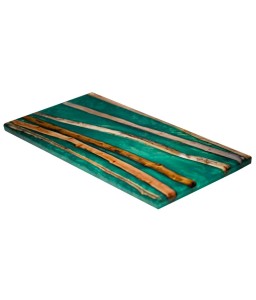Bandeja de Madera Flotada y Epoxi Resina