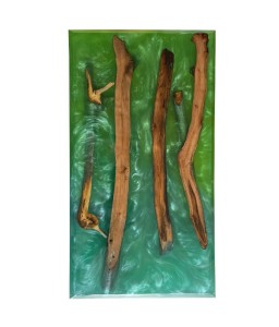 Floated Wood and Green Epoxy Resins