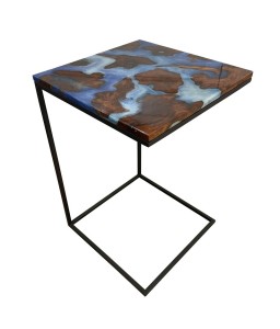 Coffees Tables Side Table in Teak & Epoxy