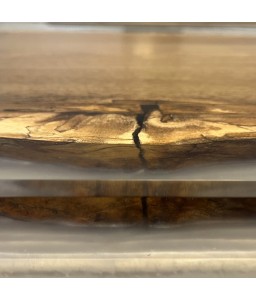 Walnut and Pearly Resin Table