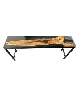 Consola de madera de Olivier y Epoxy Negra