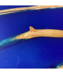 Works of Art in Floating Wood & Blue Epoxy