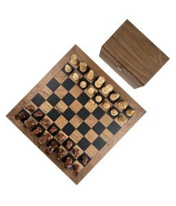 Walnut and Black Epoxy Chess Board