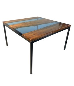 Walnut and Epoxy Water Coffee Table