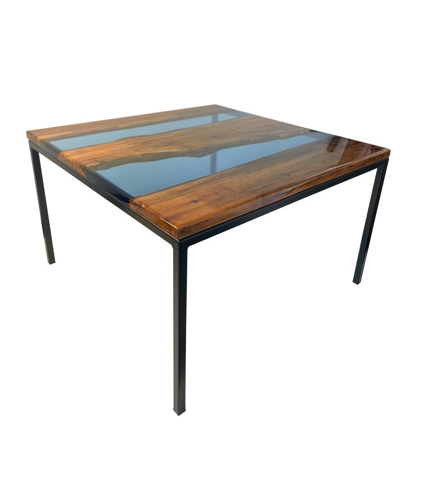 Walnut and Epoxy Water Coffee Table