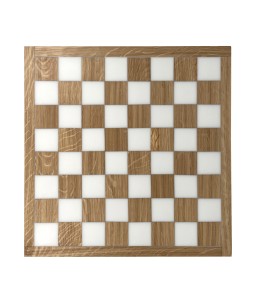 Tablero de ajedrez Madera Roble y Epoxi Blanca
