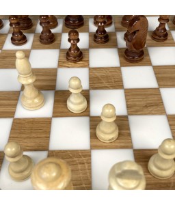 Chessboard in Oak and White Epoxy