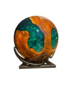 Boule Teck finition Résine époxy Verte