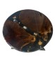 Table basse ronde en bois et résine époxy noire – 60 cm – Pièce unique
