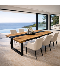 Table en bois de chêne et...