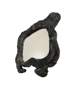 Miroir Vague en Teck Modèle Noir