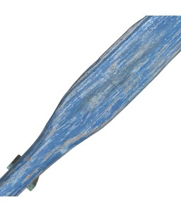 Sculpture Pagaie Décorative Bleu En Bois de Teck