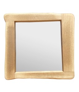 Petit Miroir Irrégulier en Bois de Chêne Massif Vieilli