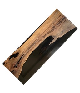 Bar en Bois de Noyer et Résine Noire